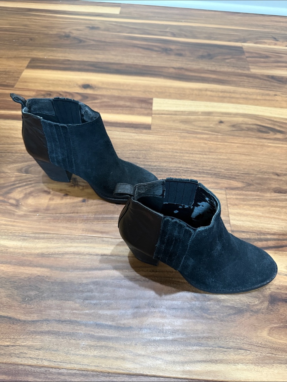 Nine West Black Suede Chelsea Ankle Booties
